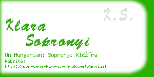 klara sopronyi business card